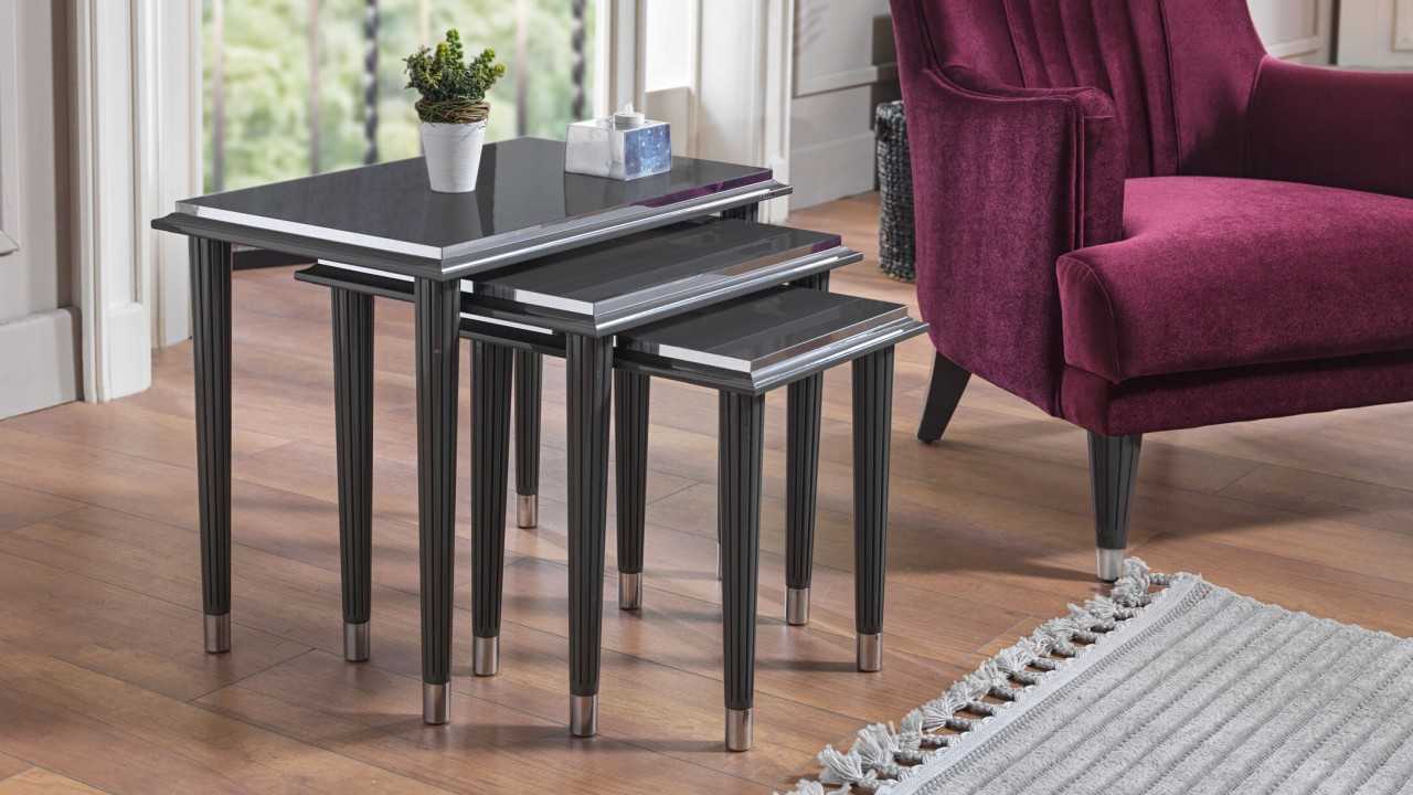Masute Cafea Zigon Gravita, Antracit, set 3 bucati BELLONA Masuta Zigon SHOWROOM22GTA3304ZEZE Masute Cafea Zigon Gravita, Antracit, set 3 bucati BELLONA Masuta Zigon SHOWROOM22GTA3304ZEZE