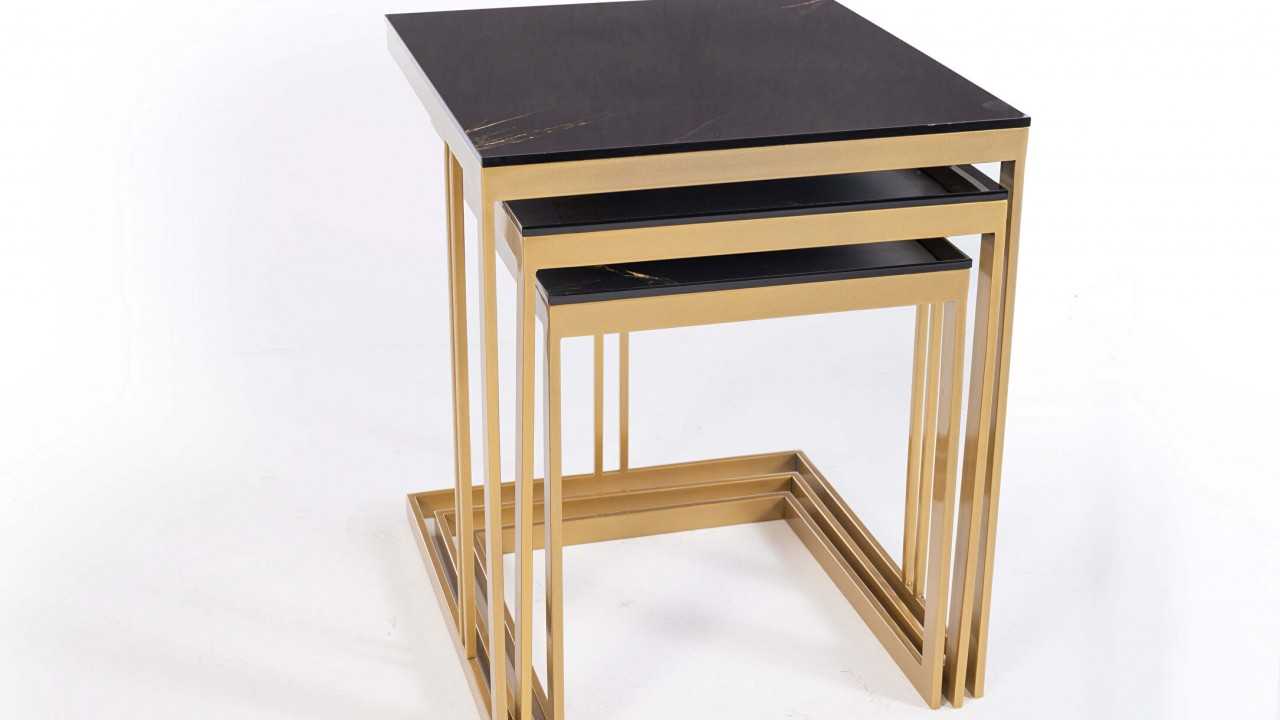 Masute Cafea Zigon Montego, set 3 bucati, Finisaj Auriu BELLONA Masuta Zigon SHOWROOM22MTG3304FW1P Masute Cafea Zigon Montego, set 3 bucati, Finisaj Auriu BELLONA Masuta Zigon SHOWROOM22MTG3304FW1P