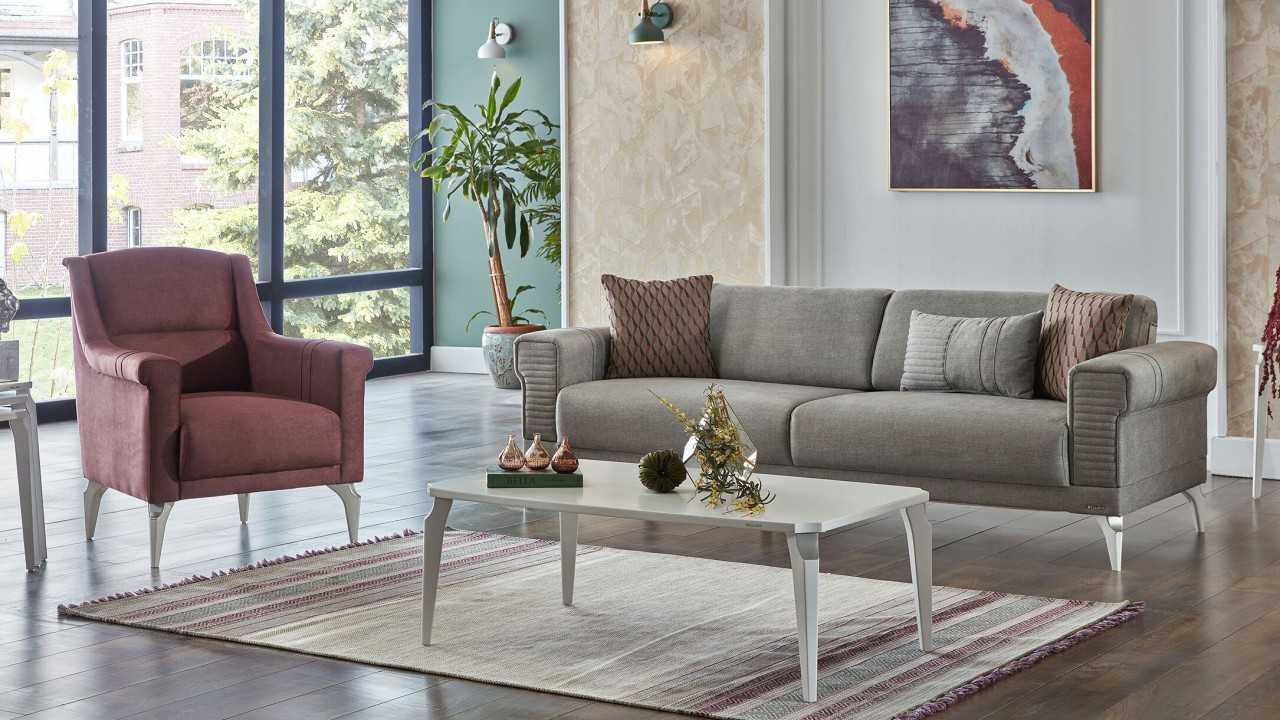 Masuta de Cafea Leny, 69x105x40cm, Blat Mdf, Picior alb BELLONA Masuta de Cafea 22LEY3302FDFD