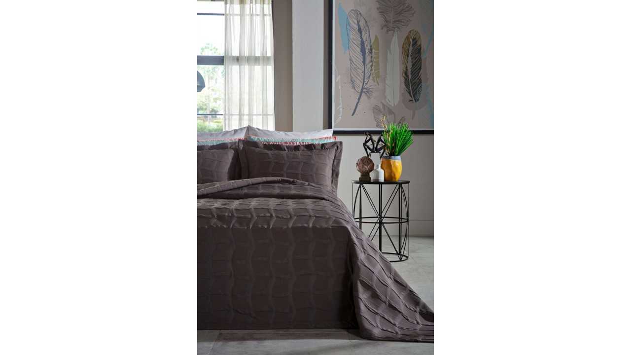 Cuvertura dubla Neva, 250x255cm, culoare Antracit DOQU Cuverturi si Pături 2Q9YTONEVA0020006