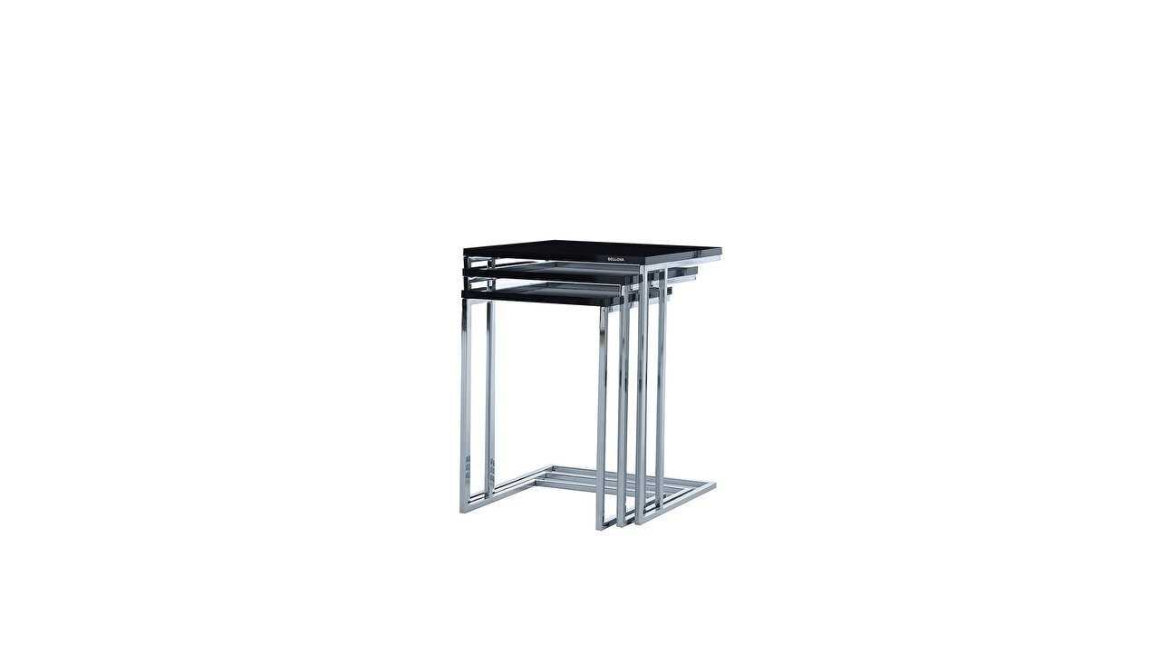 Masute Cafea Zigon Carlino, Finisaj Crom, set 3 bucati BELLONA O U T L E T 22CRN3315ASKJ