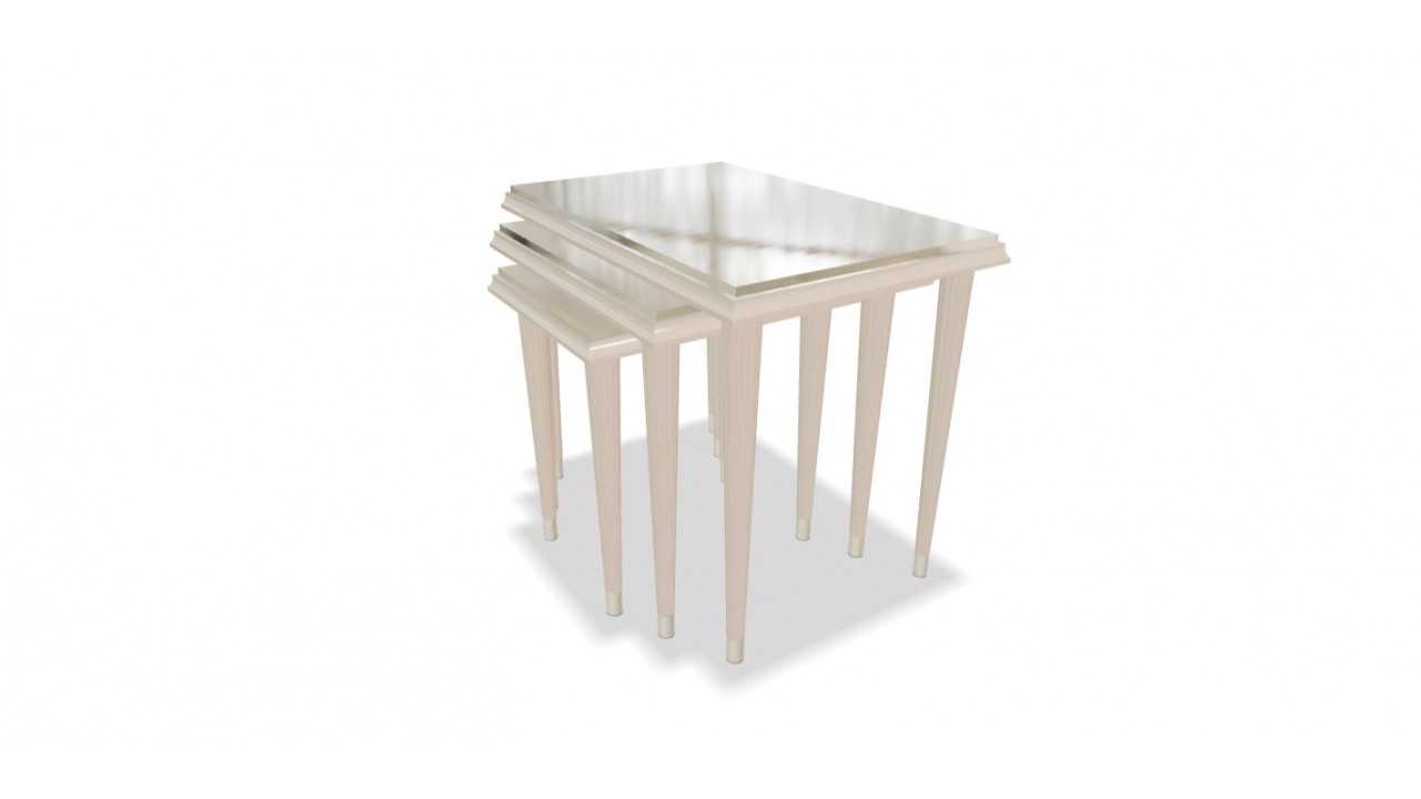 Masute Cafea Zigon Gravita, Fildes, set 3 bucati BELLONA Masuta Zigon 22GTA3304FS2B