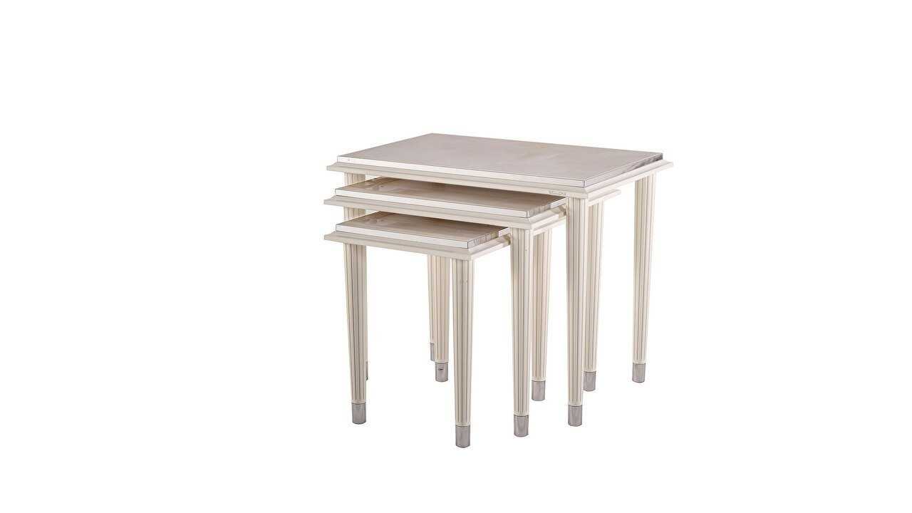 Masute Cafea Zigon Gravita, Fildes, set 3 bucati BELLONA Masuta Zigon 22GTA3304FS2B