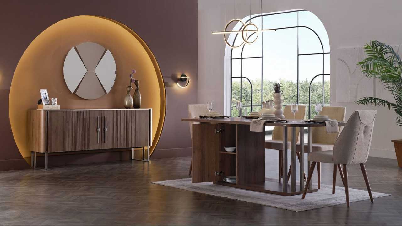 Set Dining Room cu Masa Fixa Mirante BELLONA Seturi Dining Room