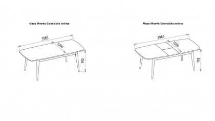 Set Dining Room cu Masa Extensibila Mirante BELLONA Seturi Dining Room