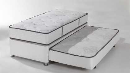 Baza Caprice Baby 90X200 Cu doua saltele, catifea verde - Promo BELLONA Paturi Tapitate SHOWROOM28CPYB600100014+27CAP00902000200