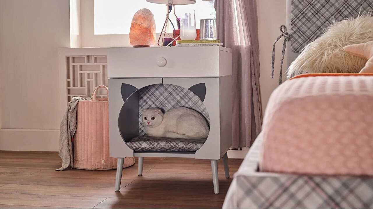 Noptiera cu loc de pisica Tineret Selina BELLONA Mobilier tineret | bebe 22SEA2308TWJ3