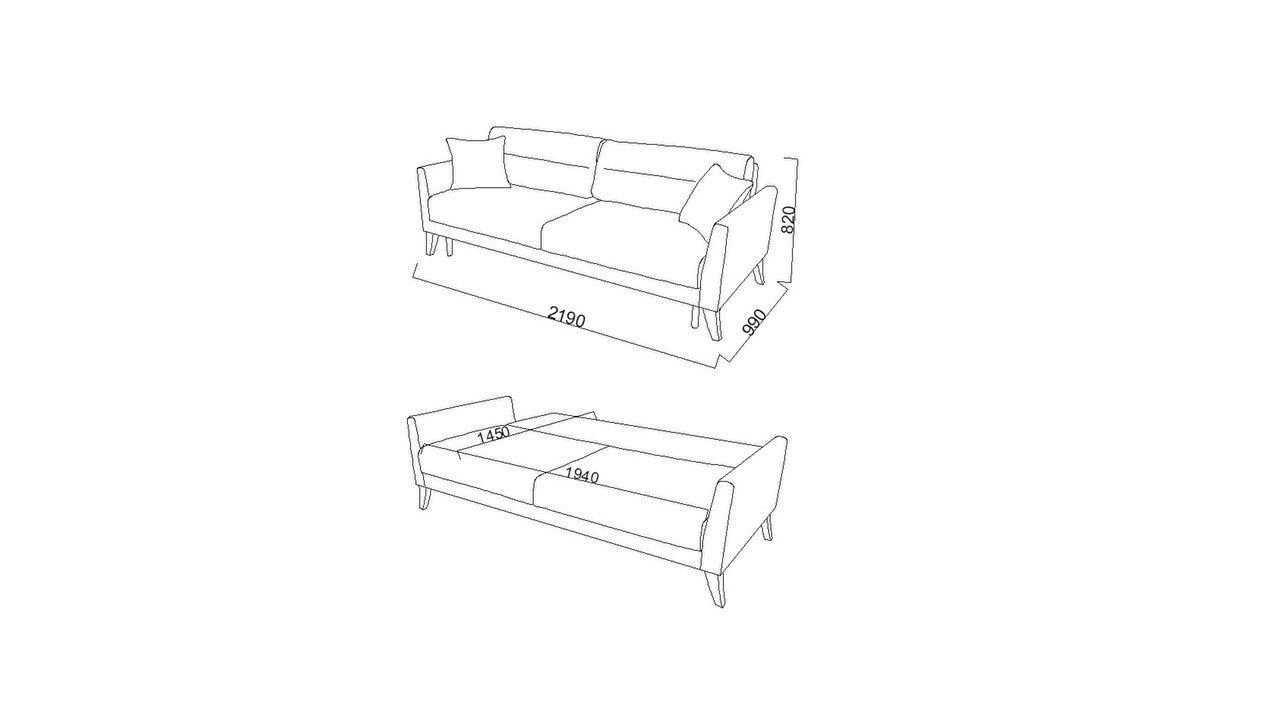 Canapea Extensibila 3 locuri Dynamic Soft BELLONA Canapele 20DNS3D00300001