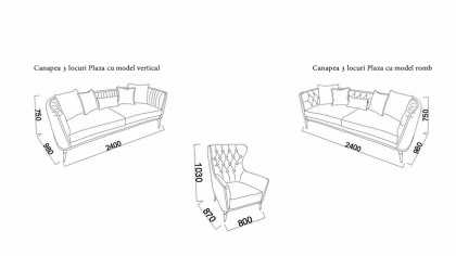 Set Canapea Plaza 3+3+1 BELLONA Seturi canapele