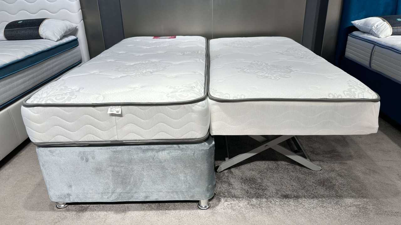 Baza Caprice Baby 90X200 Cu doua saltele, catifea verde - Promo BELLONA Paturi Tapitate SHOWROOM28CPYB600100014+27CAP00902000200