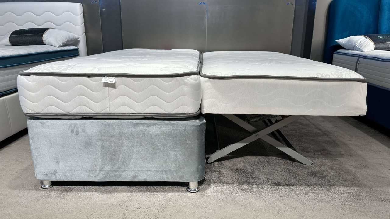 Baza Caprice Baby 90X200 Cu doua saltele, catifea verde - Promo BELLONA Paturi Tapitate SHOWROOM28CPYB600100014+27CAP00902000200