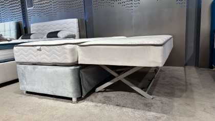 Baza Caprice Baby 90X200 Cu doua saltele, catifea verde - Promo BELLONA Paturi Tapitate SHOWROOM28CPYB600100014+27CAP00902000200