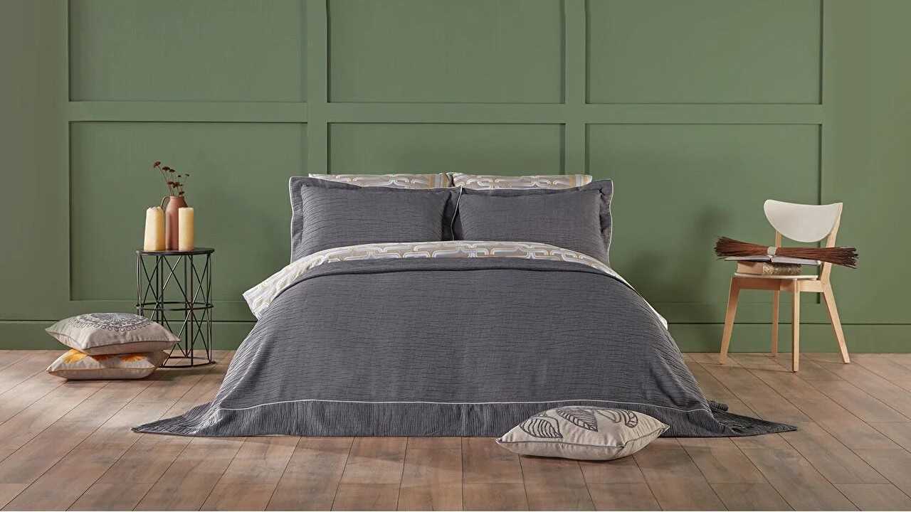 Cuvertura dubla Parma, 260x270cm, Gri DOQU Cuverturi si Pături 2Q9YTOPARM0020002