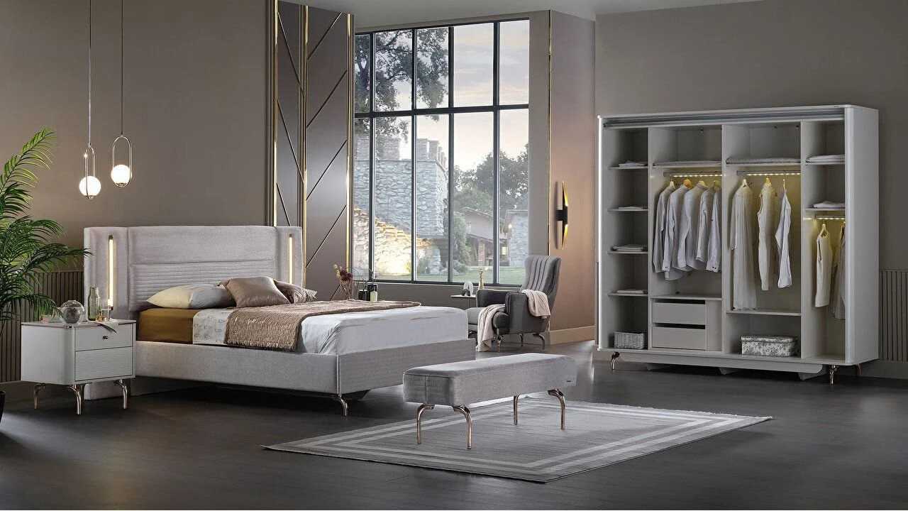 Set Dormitor Larissa cu tablie fara iluminare BELLONA Set Dormitor