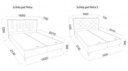 Pat tapitat cu lada si somiera rabatabila Petra, 160x200cm, culoare Vizon, picior nuc BELLONA Paturi Tapitate 28PTAI600100002...
