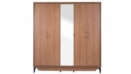 Set Dormitor Monaco, Sifonier 5 usi, Pat 160x200, culoare Nuc Set Dormitor SHOWROOMDORMONACO5USI160