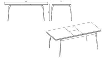 Set Dining Room Loretto cu scaun picior metalic, masa extensibila Seturi Dining Room SHOWROOMDININGLORETTOKREM/ANTRASIT