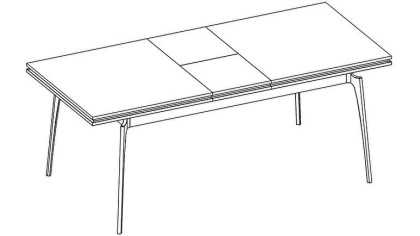 Set Dining Room Loretto cu scaun picior metalic, masa extensibila Seturi Dining Room SHOWROOMDININGLORETTOKREM/ANTRASIT