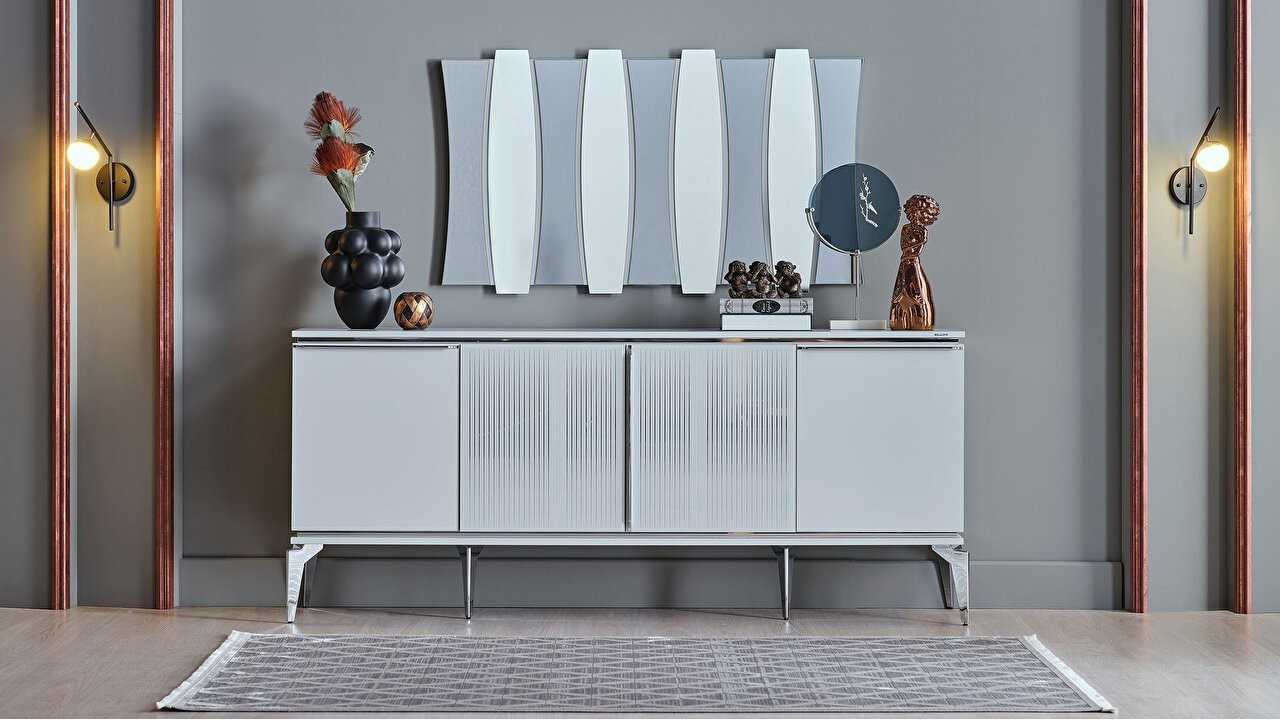 Set Dining Room Loretto cu scaun picior metalic, masa extensibila Seturi Dining Room SHOWROOMDININGLORETTOKREM/ANTRASIT