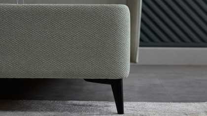 Pat tapitat cu lada si somiera rabatabila Premium Line 180x200, culoare Verde, Picior Negru BELLONA Paturi tapitate cu lada -...