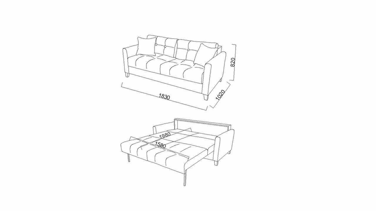 Canapea Extensibila 3 locuri Twin Soft BELLONA Canapele