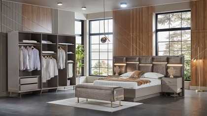 Set Dormitor Veronica cu tablie cu iluminare BELLONA Set Dormitor