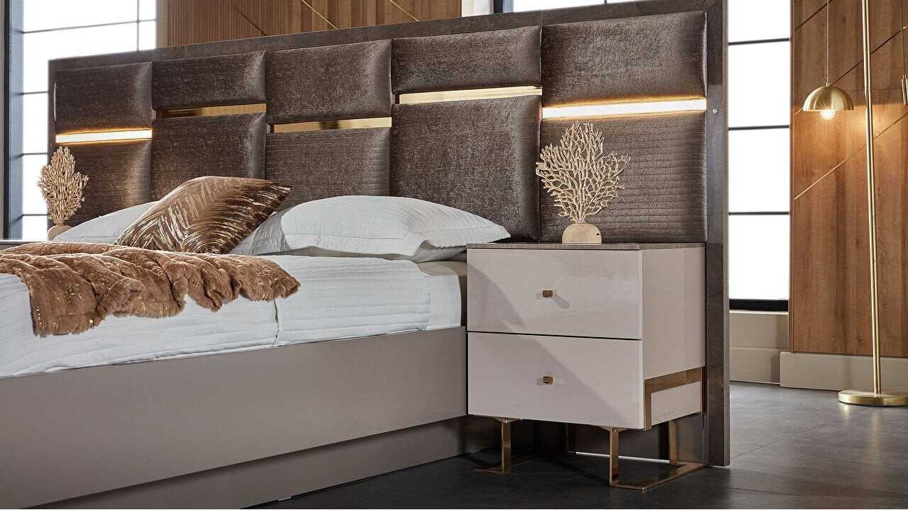 Set Dormitor Veronica cu tablie cu iluminare BELLONA Set Dormitor