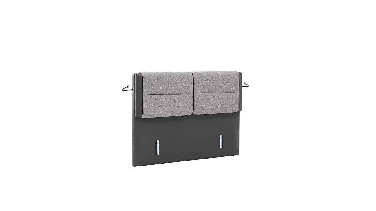 Pat tapitat cu lada si somiera rabatabila Hybrid Sleep 160x200, culoare Gri, Picior Negru BELLONA Paturi tapitate cu lada - L...