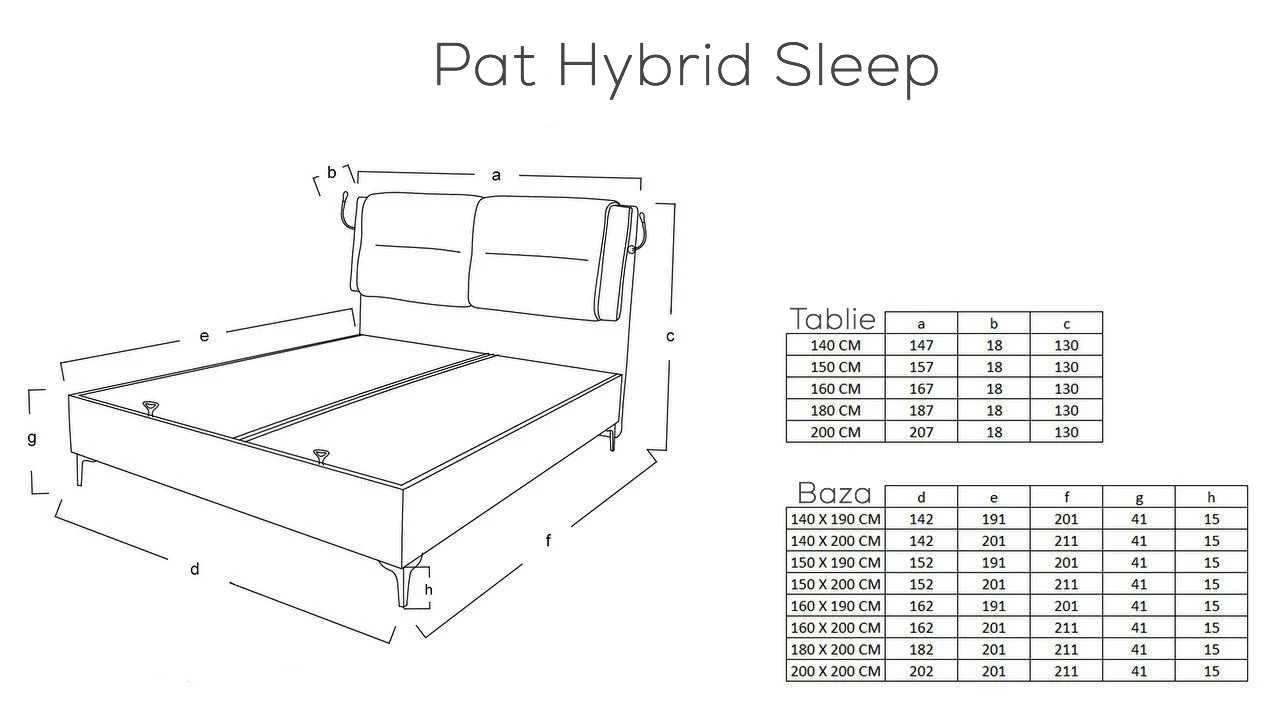 Pat tapitat cu lada si somiera rabatabila Hybrid Sleep 160x200, culoare Gri, Picior Negru BELLONA Paturi tapitate cu lada - L...