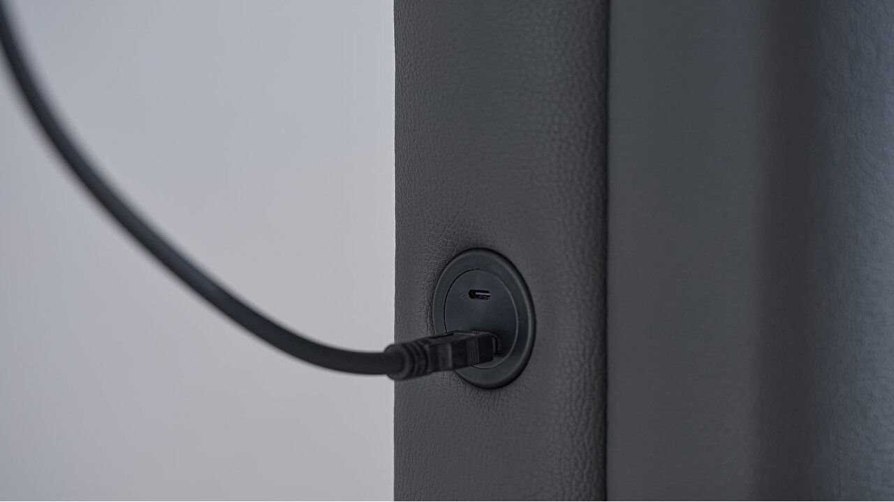 Pat tapitat cu lada si somiera rabatabila Hybrid Sleep 180x200, culoare Gri, Picior Negru BELLONA Paturi tapitate cu lada - L...