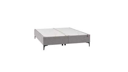 Pat tapitat cu lada si somiera rabatabila Hybrid Sleep 150x200cm, culoare Gri, Picior Negru BELLONA Paturi tapitate cu lada -...