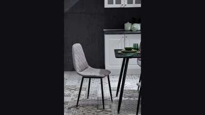 Set Masa Fixa + 4 Scaune Arte, Negru - Antracit BELLONA Masa + Scaune 22ART3175JSJS+23ART61350220001