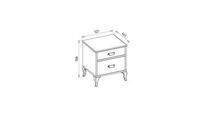 Set Dormitor Andera, Pat 160x200, Sifonier 5 usi, Alb - Nuc Set Dormitor DORMANDERA160,5USI