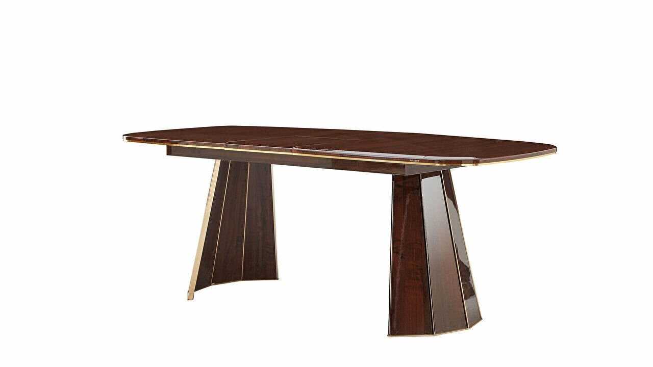 Set Dining Room cu masa extensibila Plaza, culoare Nuc Seturi Dining Room SHOWROOMPLAZADININGCEVIZ