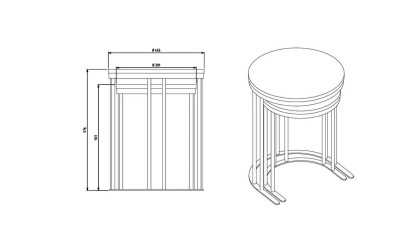 Masute Cafea Zigon Rotunde Havana, set 2 bucati BELLONA Masuta Zigon 22HVN3324QSQS