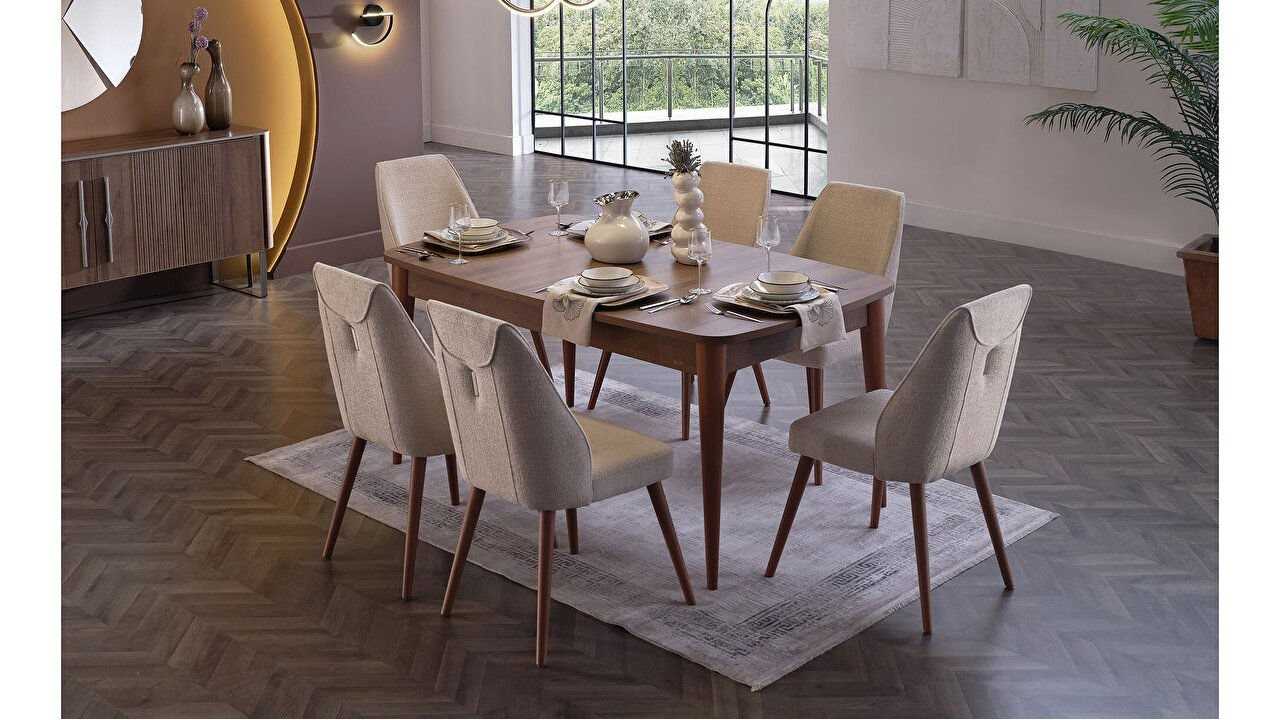 Masa Extensibila cu 6 Scaune Mirante BELLONA Seturi Masa cu Scaune Masa Extensibila cu 6 Scaune Mirante BELLONA Seturi Masa cu Scaune
