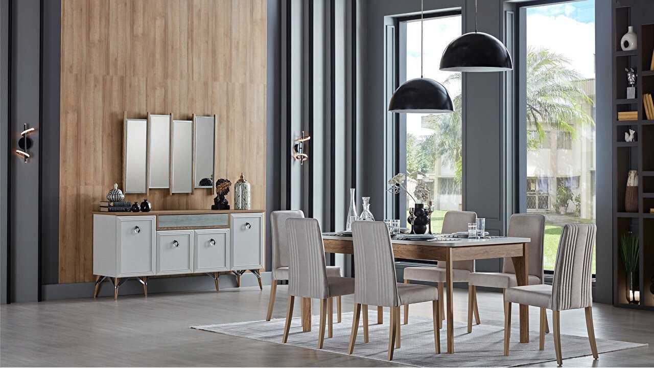 Masa Extensibila cu 6 Scaune Valencia BELLONA Seturi Masa cu Scaune Masa Extensibila cu 6 Scaune Valencia BELLONA Seturi Masa cu Scaune