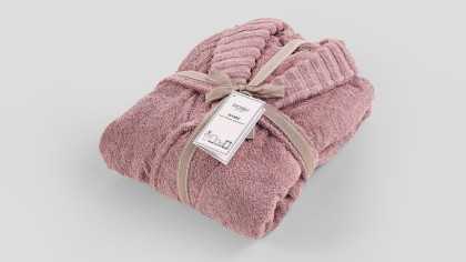 Halat de baie Ivory L/XL - 130 - Roz DOQU Prosoape si Halate 2Q9BRNIVRYB360005