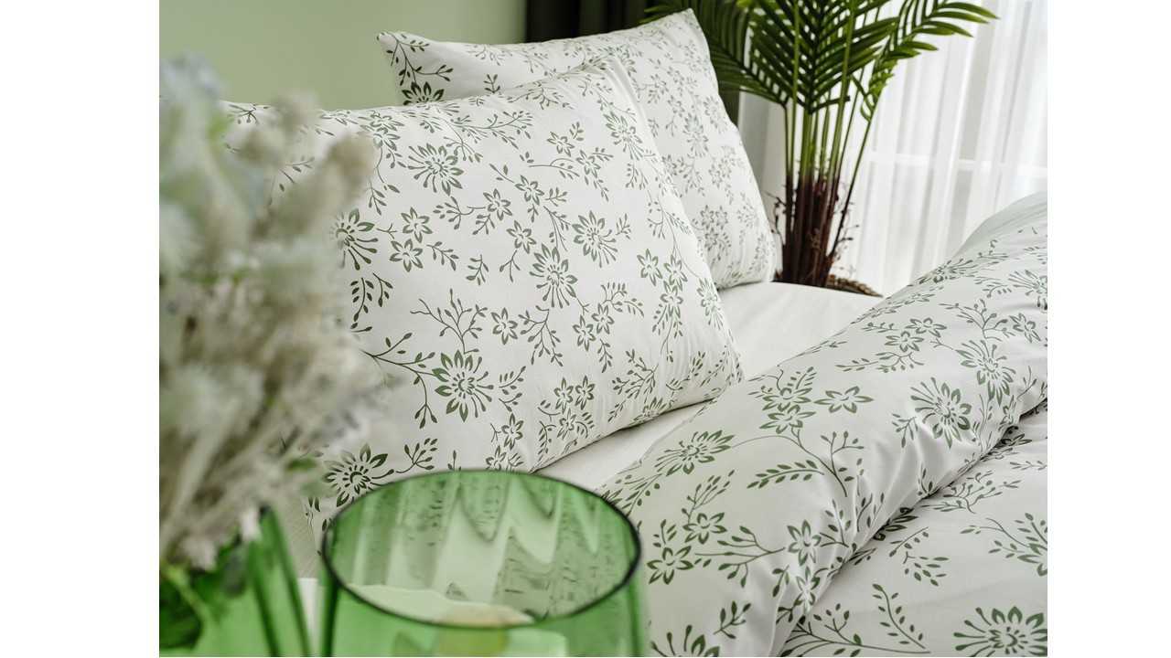 Set Lenjerie de pat Easy Cotton Belinda Double - Verde DOQU Lenjerie de pat