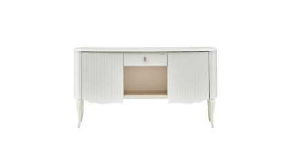 Set Dormitor Victor, Sifonier 5 usi, Pat 160x200, culoare Fildes, Finisaj Auriu Set Dormitor VICDORM5USI160200