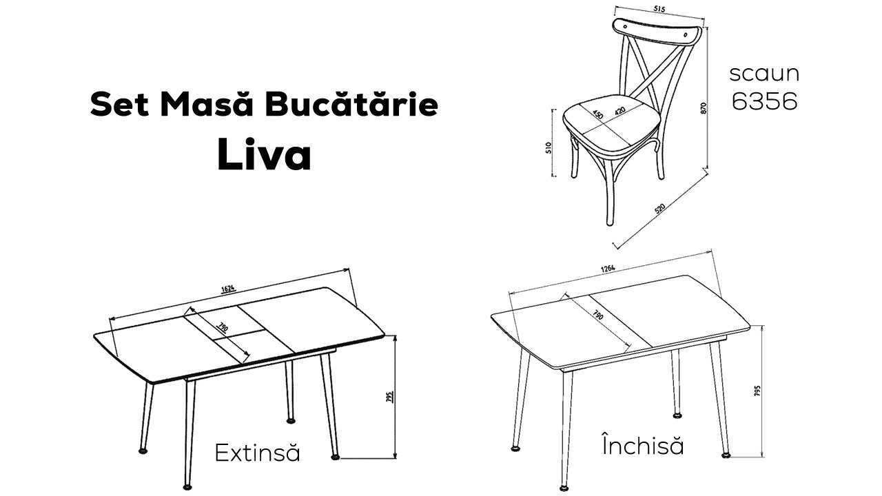 Scaun 6356 Liva, Pachet 2 bucati BELLONA Scaun 23LVE63560220001