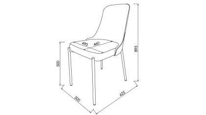 Scaun Montella 6362, Vizon, Pachet 2 bucati BELLONA Scaun 23MTL63620210001