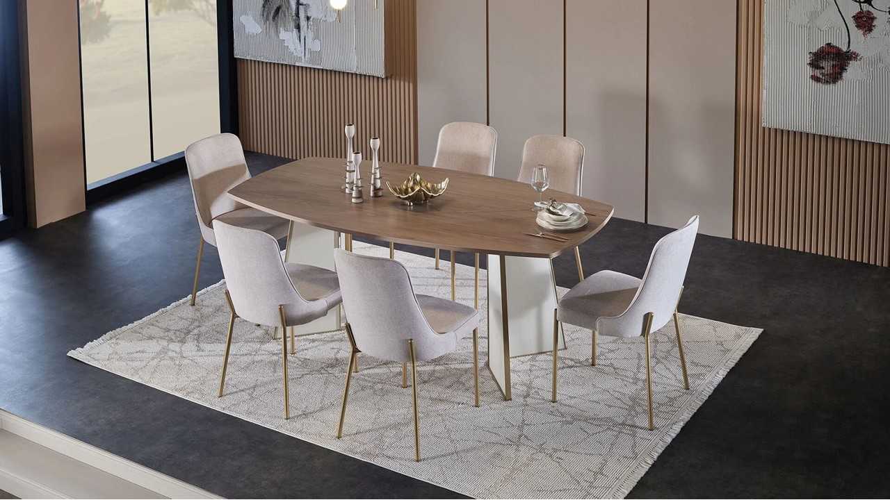 Set Dining Room cu Masa Fixa Montella Seturi Masa cu Scaune
