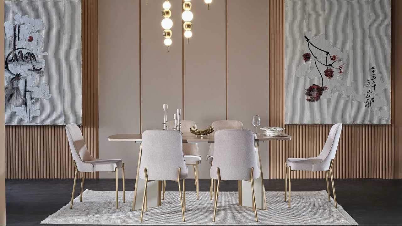 Set Dining Room cu Masa Fixa Montella Seturi Masa cu Scaune