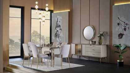 Set Dining Room cu Masa Fixa Montella Seturi Masa cu Scaune