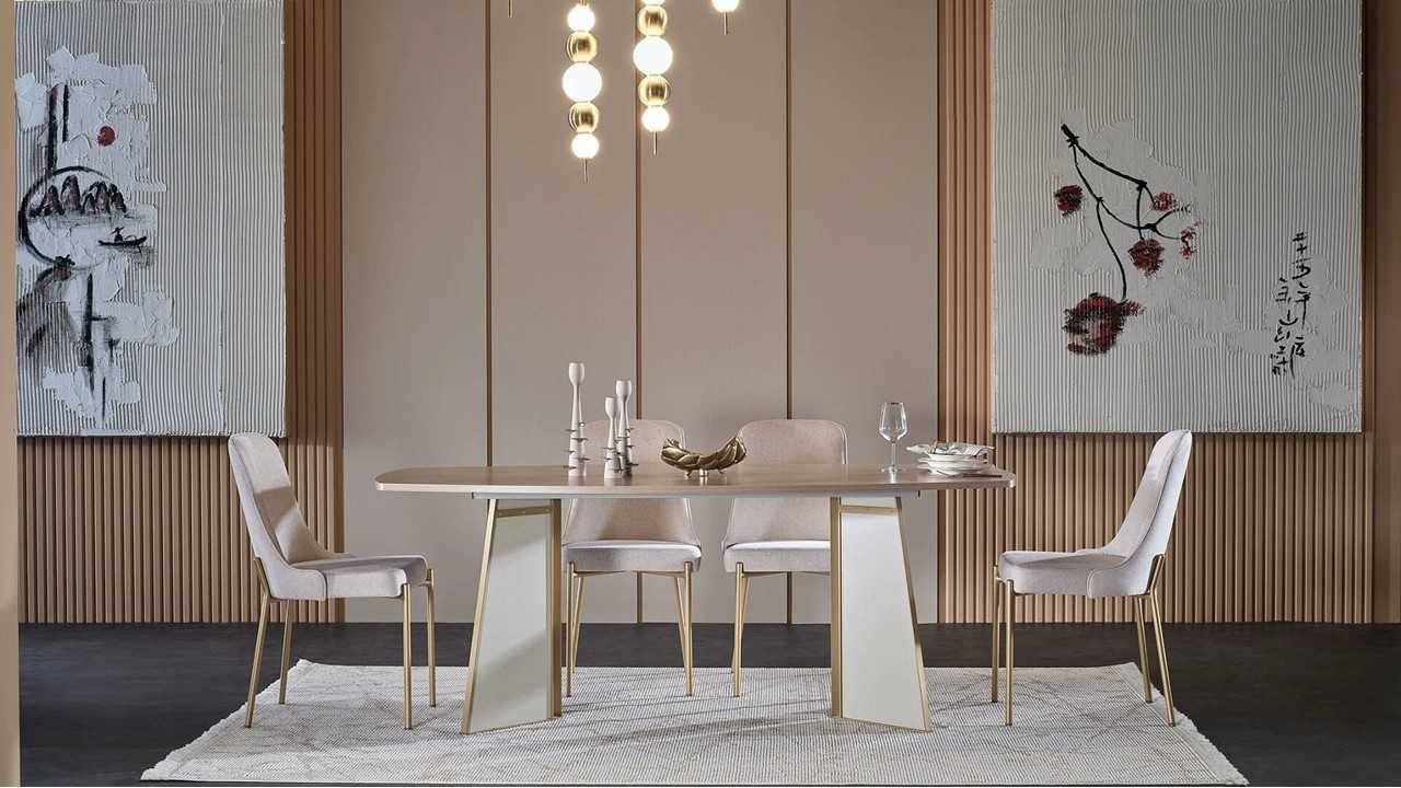 Set Dining Room cu Masa Fixa Montella Seturi Masa cu Scaune