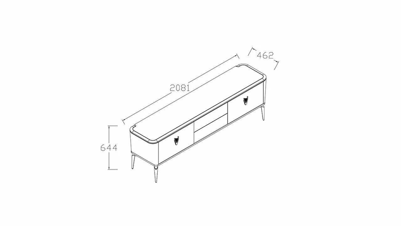 Comoda TV Plaza, culoare Fildes BELLONA Comoda TV 22PZA3001FSFS