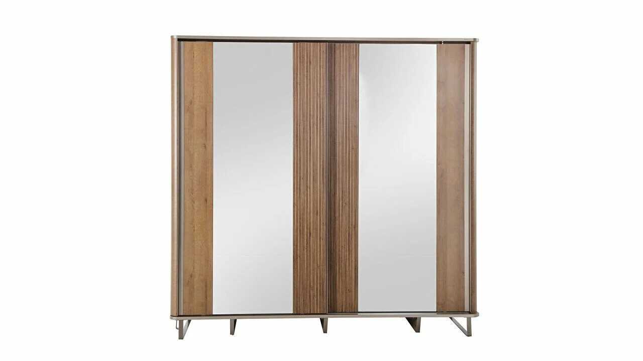 Set Dormitor Mirante cu Sifonier Usi Glisante si Pat 160x200cm Set Dormitor SHODORMMIRANTE, USI GLISANTE