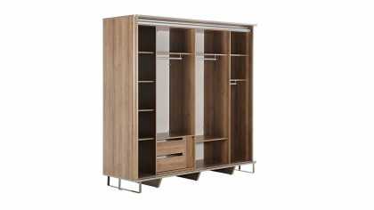 Set Dormitor Mirante cu Sifonier Usi Glisante si Pat 160x200cm Set Dormitor SHODORMMIRANTE, USI GLISANTE
