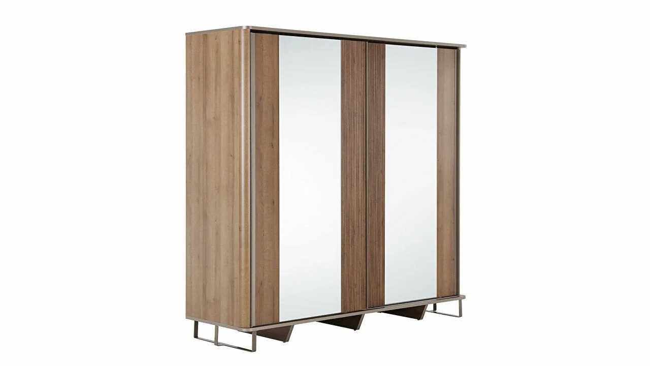 Set Dormitor Mirante cu Sifonier Usi Glisante si Pat 160x200cm Set Dormitor SHODORMMIRANTE, USI GLISANTE